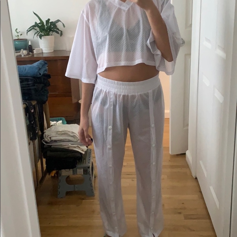 Mesh jersey set by Nadia Aboulhosn